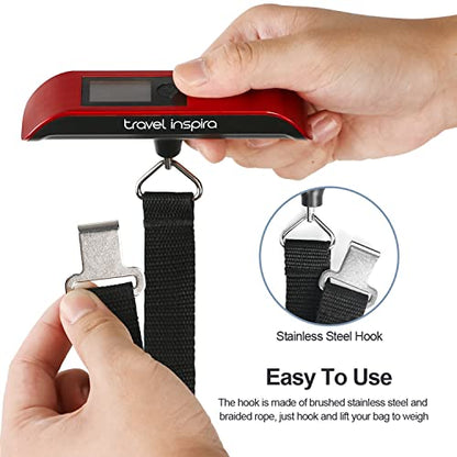 travel inspira Luggage Scale, Portable Suitcase, Weighing Scales - color: Red