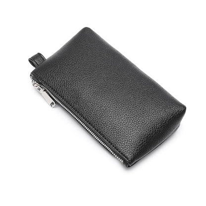 Small Makeup Bag for Purse, Leather Cosmetic (Black) - color: PU/Black