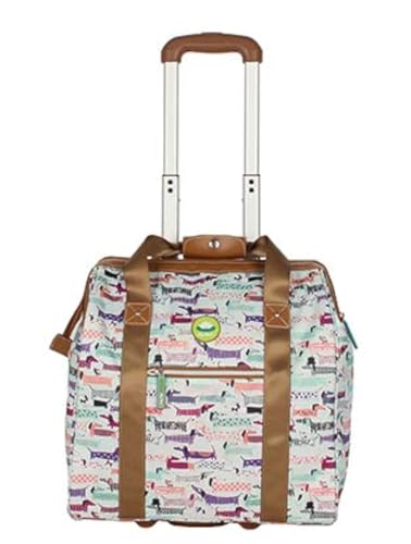 Lily Bloom Designer Under the Seat Tote Cabin Luggage Collection - 15 Inch Patterned Carry on Bag For Women - Lightweight Suitcase with 2 Rolling Wheels (Totally Paw Some) - color: Totally Paw Some