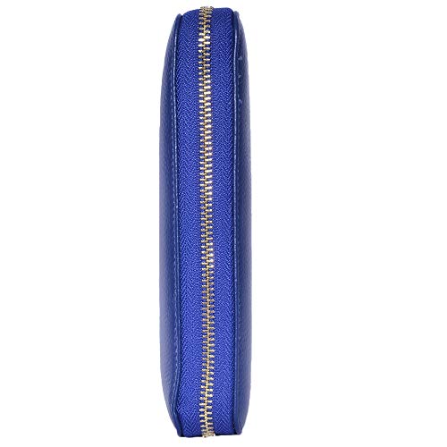 Easyoulife Credit Card Holder Wallet Womens Zipper Leather Case Purse RFID Blocking - color: Royal Blue