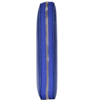 Easyoulife Credit Card Holder Wallet Womens Zipper Leather Case Purse RFID Blocking - color: Royal Blue