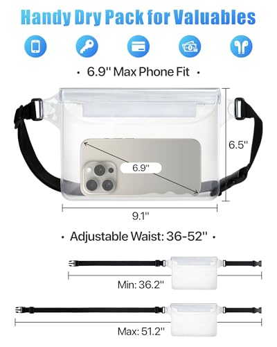 F-color Waterproof Fanny Pack - Waterproof Pouch, Beach Cruise Essentials - color: 1 Pack,Clear
