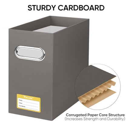 BALEINE 1PK File Organizer Box, Cardboard File Folder Organizer with Handle - color: Brown, style: 1PK (Slim)