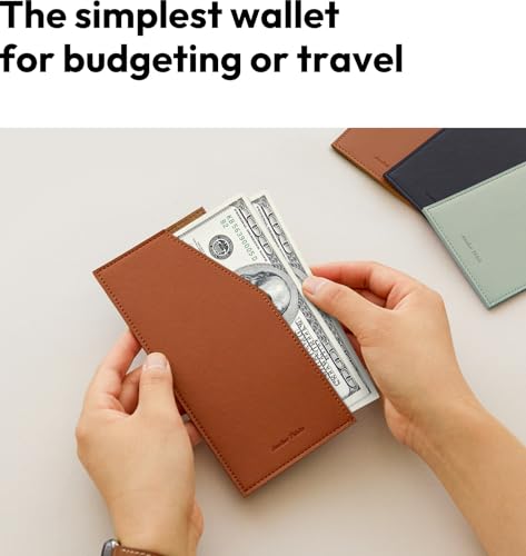 carrotez PU Leather Card and Cash Envelope for Travel and Budgeting - Brown - color: Brown