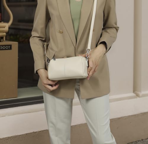 Small crossbody purse mini Genuine Leather Crossbody Bag for women - color: Off-white