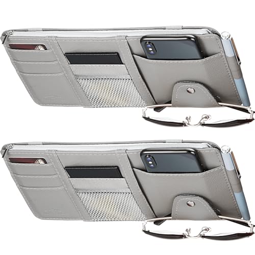 BOAO 2 Pack Car Sunvisor Organizer - color: Gray
