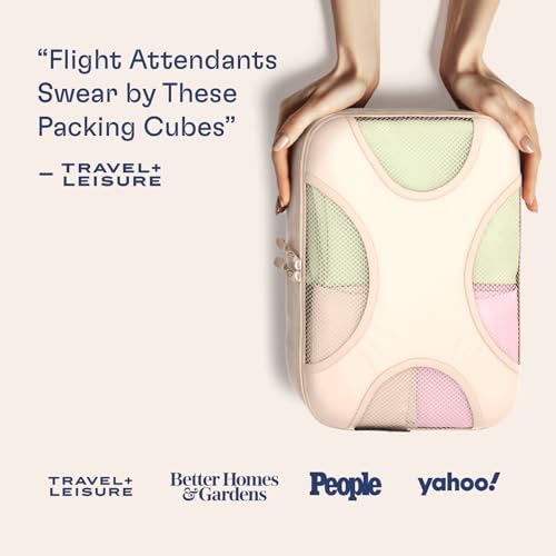 Shacke 8 Set Packing Cubes for Travel, Shoe & Toiletry Bags (Cream) - color: 8 Set - Cream, size: Set of 8