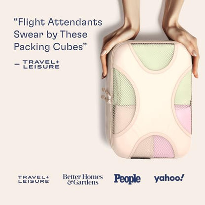 Shacke 8 Set Packing Cubes for Travel, Shoe & Toiletry Bags (Cream) - color: 8 Set - Cream, size: Set of 8