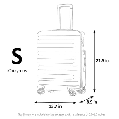 Carry on Luggage 22x14x9 Airline Approved, Expandable - color: Ember, size: S (20 In Carry-on)