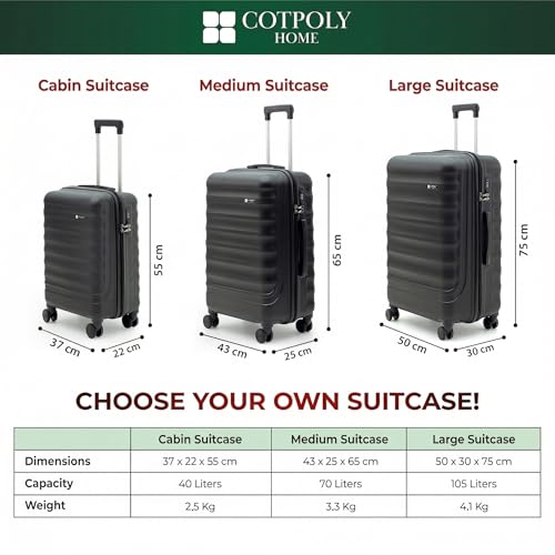 BABIL 3 Piece Luggage Set, ABS Hardside Suitcase Set with Spinner Wheels, TSA Lock, Lightweight Triplet Travel Luggage, 20/24/28 Inch Carry On and Checked Bags (Violet) - color: Violet