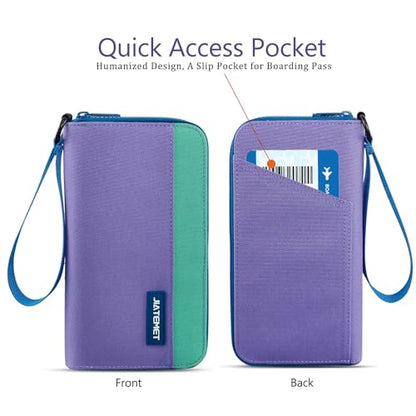 Passport holder for travel Family passport holder（Purple） - color: Purple