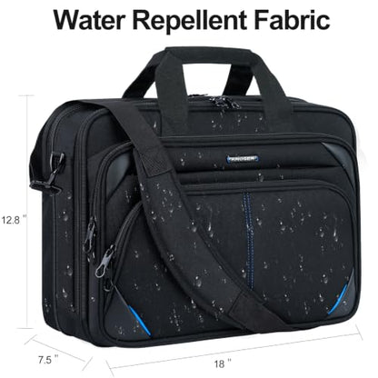 KROSER 17.3 Inch Laptop Briefcase, Computer Bag,Messenger Shoulder Bag - color: Black/Blue, size: 17.3 INCH