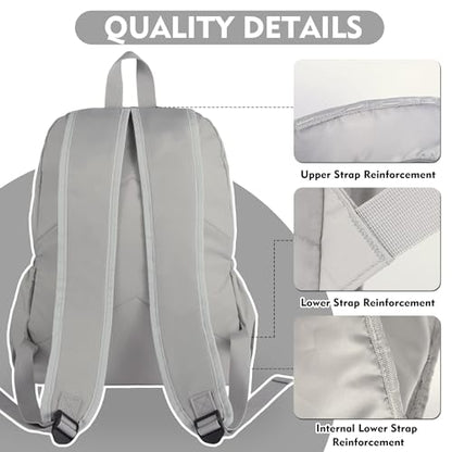 AOTIAN Large Backpack, Men Women Casual Daypack for College Travel Work - color: Light Gray - 17 Inch