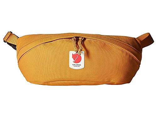 Fjällräven Ulvo Hip Pack Medium - Waterproof Bergshell Fabric, Durable Storage, Adjustable Belt- Hiking, Travel - color: Red Gold