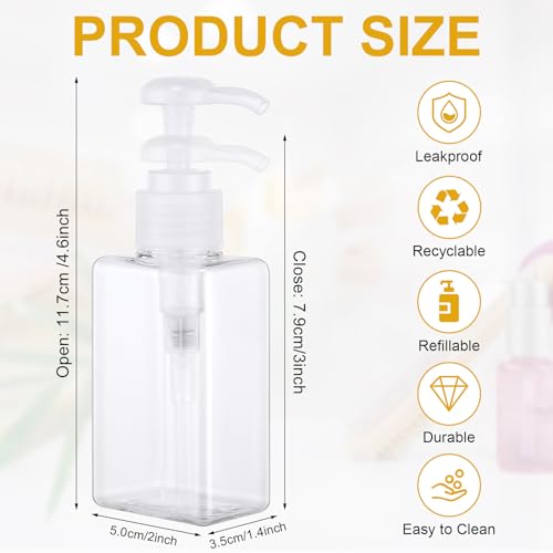 Domensi 50 Pcs 3.4 oz Pump Bottle Mini Travel Bottles, Clear - color: Clear