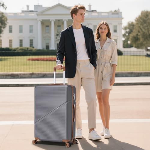 Cosbarn Luggage Sets, Durable 20,24,28 inch Suitcase Sets With Wheels - color: Gray