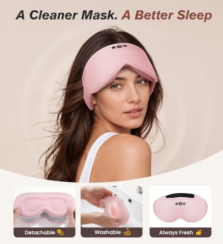 Modal Premium Sleep Mask for Women - Sleep Mask with Bluetooth Headphones - color: Goddess Pink