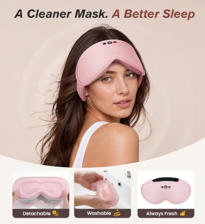 Modal Premium Sleep Mask for Women - Sleep Mask with Bluetooth Headphones - color: Goddess Pink