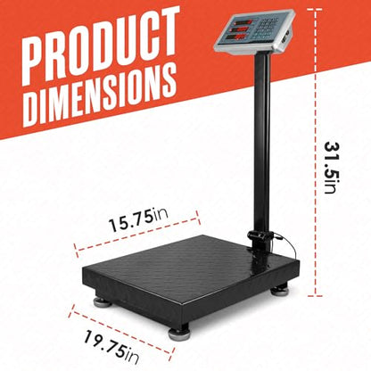 Industrial Scale, Platform Scale, Weight Machine for Luggage, 600 Lb, Large - color: Black