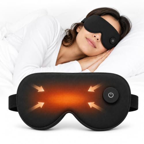 Heated Sleep Mask with 3-Level,Portable Eye Mask for Dry Eyes & Travel