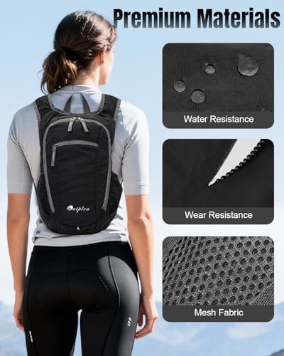 Small Foldable Hiking Backpack for Women Men, 15L Ultralight Collapsible Daypack for Traveling Outdoor Daily, Black - color: Black