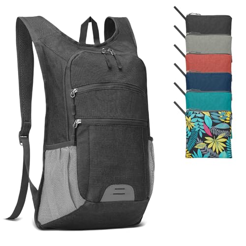 Lightweight Foldable Daypack Travel Backpack 20L, Black - color: Black