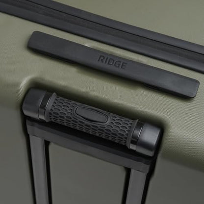 The Ridge Check-In Luggage - German Makrolon Polycarbonate Shell - TSA-Approved Lock with 360° Spinner Wheels - Matte Olive