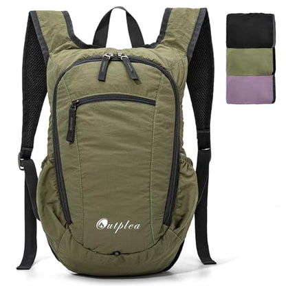 Small Foldable Hiking Backpack for Women Men, 15L Ultralight Collapsible Daypack for Traveling Outdoor Daily, Green - color: Green