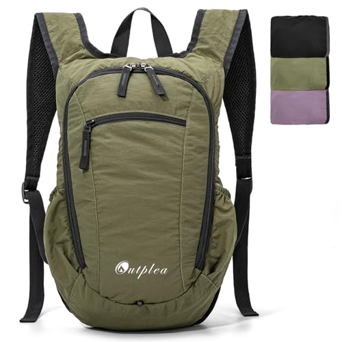 Small Foldable Hiking Backpack for Women Men, 15L Ultralight Collapsible Daypack for Traveling Outdoor Daily, Green - color: Green