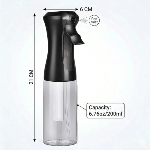 VIGOR PATH 200ml Continuous Mist Spray Bottle for Hair and Skin Care 4 Pack - color: Black & White - 4 Pack