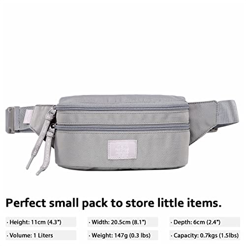 HotStyle 521s Fashion Fanny Pack Small Hiking Waist Bag, 8.0"x2.5"x4.3" - color: S029B, Silver