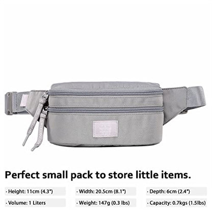HotStyle 521s Fashion Fanny Pack Small Hiking Waist Bag, 8.0"x2.5"x4.3" - color: S029B, Silver
