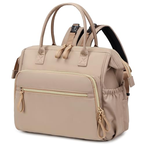 LORADI Large Diaper Bag Tote Backpack (Mocha, Large-20L) - color: Mocha, size: Large-20L