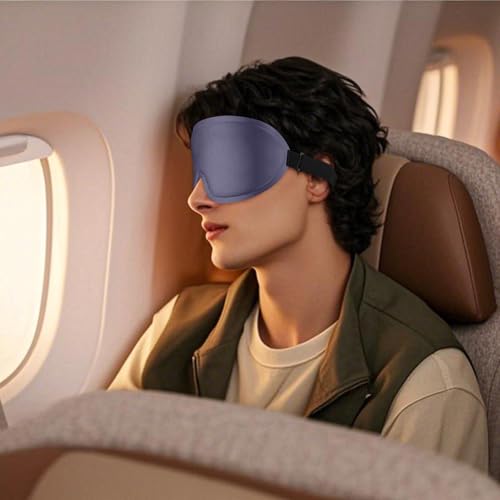 2 Pack Sleep Mask for Side Sleeper, Complete Light Blocking 3D Sleeping Eye Mask, Soft Breathable Eye Cover for Women Men, Travel, Nap, Relaxing Zero Pressure Night Blindfold (Black+Blue Grey) - color: Black+blue Grey