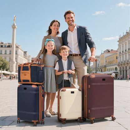 Cobens Luggage Sets 5 Piece, Expandable Suitcases, 20/24/28inch, Blue - color: Blue