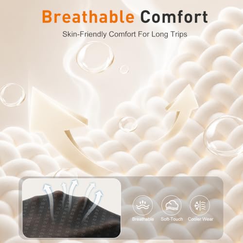 Premium Travel Pillow for Airplanes, Ergonomic Neck Pillow for Long Flights - color: Black&gray