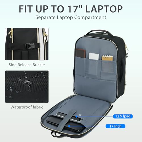 KROSER Laptop Backpack Computer Backpack 17 Inch Men-Beige/Black/Army Green - color: Beige/Black/Army Green