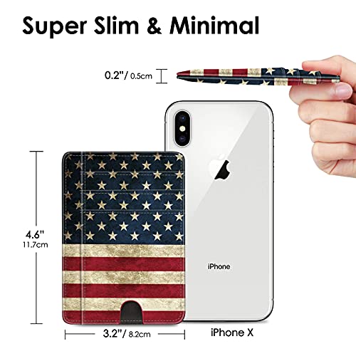 FINTIE Slim Front Pocket Wallet, RFID Blocking Credit Card Holder - color: US-Flag