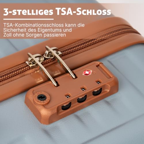 KUNEL Luggage Sets 5 Piece Suitcases with Wheels,ABS Hard Case Suitcases with Spinner Wheels, TSA Lock, Durable Travel Luggage - color: SkyBlue