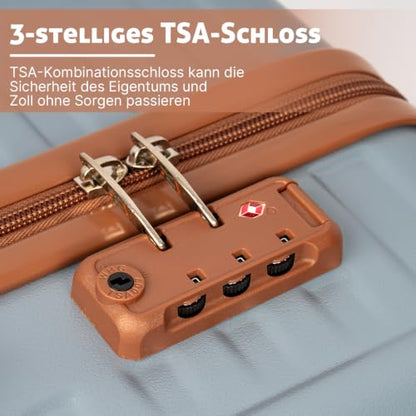 KUNEL Luggage Sets 5 Piece Suitcases with Wheels,ABS Hard Case Suitcases with Spinner Wheels, TSA Lock, Durable Travel Luggage - color: SkyBlue