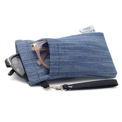Face Shadow Double Glasses Case Soft Eyeglass Case For Women Men - color: Vertical Stripe