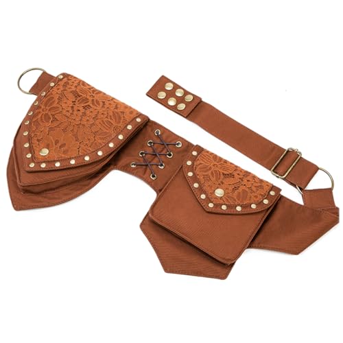 Larswon Renaissance Bag Leg Pouch for Women - color: Style3- Coffee