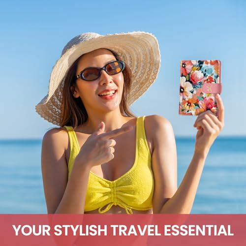 Passport Holder for Travel, RFID Blocking Wallet with Magnetic Closure - color: Z-Garden