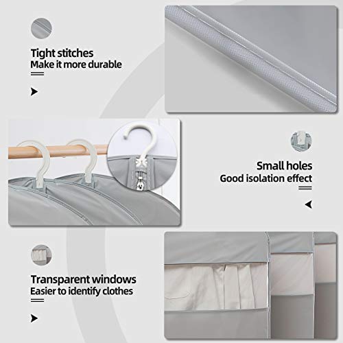 Suit Bag for Storage and Travel, 50"Garment Bags for Hanging Clothes, 4Pcs - size: Set of 4 (23.3'' X 50'')