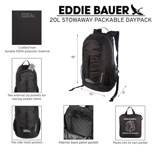 Eddie Bauer Stowaway Packable Backpack - Black Cherry, 20L - color: Black Cherry, size: 20L