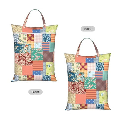 Boho Patch Travel Laundry Bag Washable Dirty Clothes Bag for Gym - color: Boho Patch
