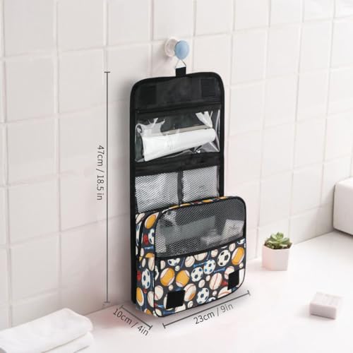senya Hanging Travel Toiletry Bag Baseball Kit Makeup Case Cosmetics Organizer for Men Women - color: Baseball