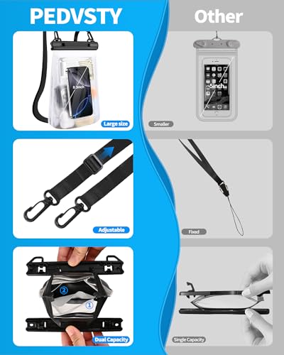 PEDVSTY IPX8 Floating Waterproof Phone Pouch, Extra Large Size - color: Clear White, size: Extra Large (Up to 10.5")