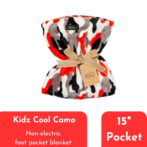 PediPocket Original Patented Kidz 40" x 50" Cool Camo Foot Blanket - color: Cool Camo
