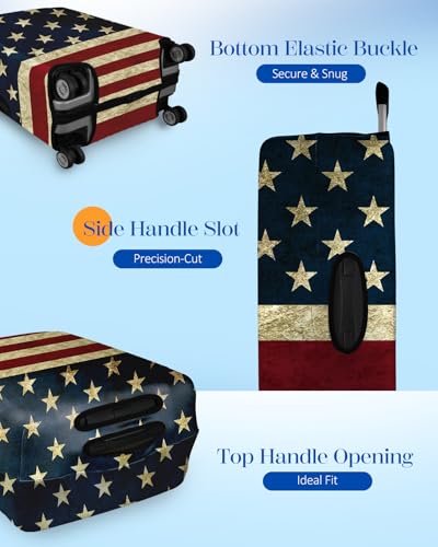 Slohif Luggage Cover for Suitcase Tsa Approved Protector - Luggage Sleeve Large Suit Case Cover Travel Stretch Baggage Case Protective Washable Fit 24-27 Inch Flag M - size: Medium (24-27 inches), style: Flag